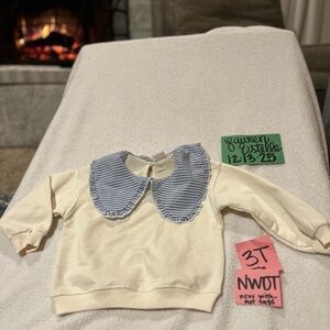 Zara little girls Peter Pan Collar Toddler Kids Sweater